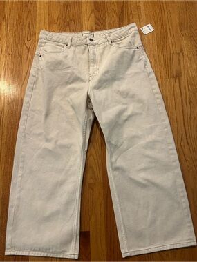 Free People Cream Boyfriend Jeans